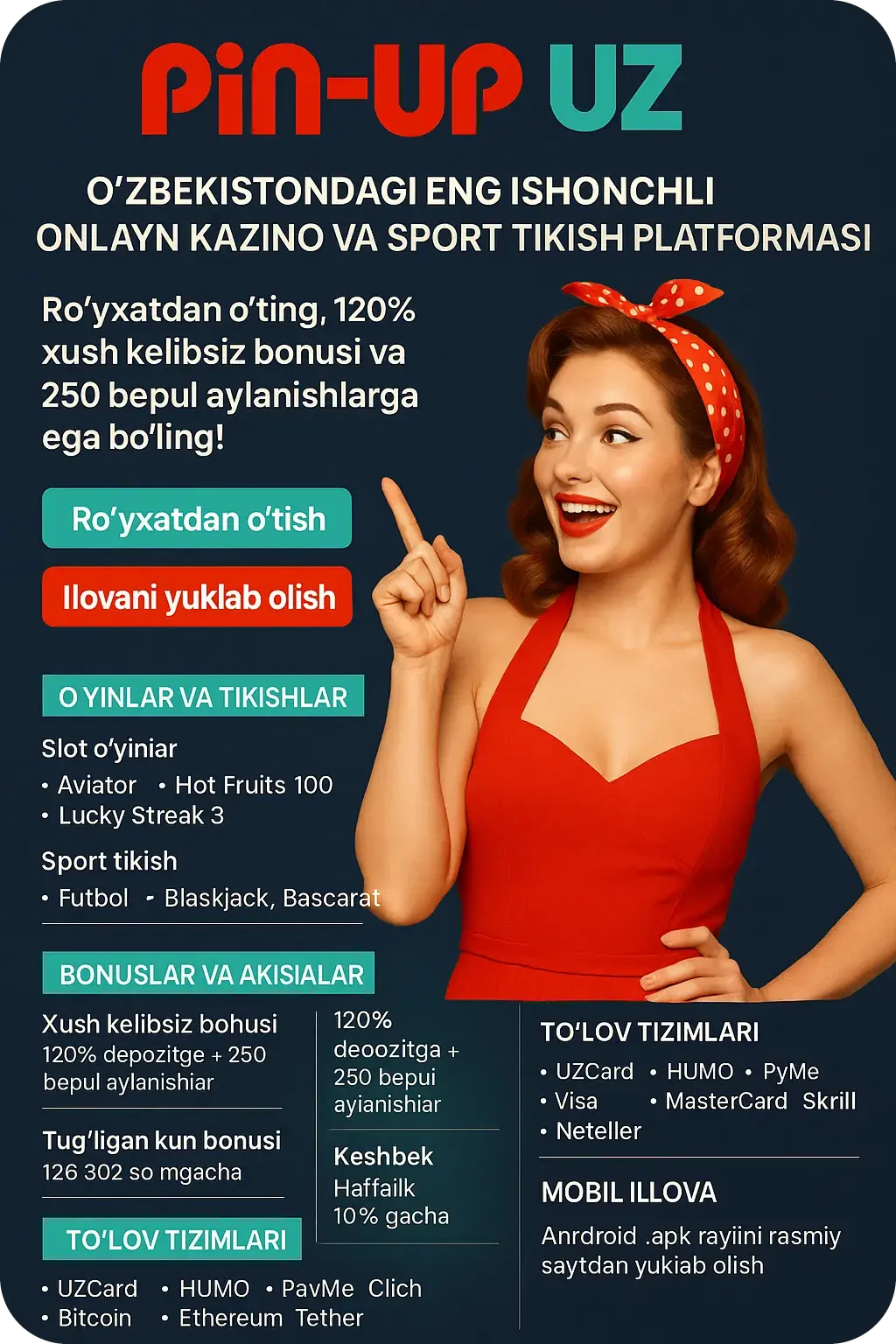 Pin-Up Oʻzbekiston - Pul yechish: pinup’da yechib olish
